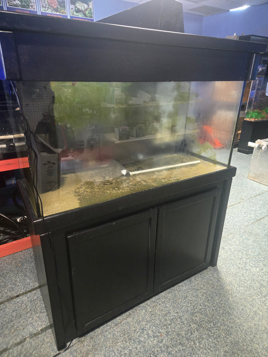 Used 90 Gallon Black W/ Birch Stand and Canopy, Sump, Pump and Light