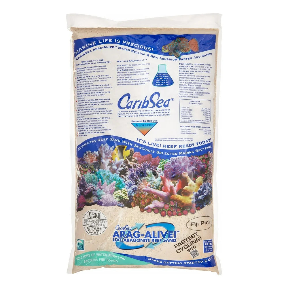 Carib AragAlive Fiji Pink Reef Sand 20Lb