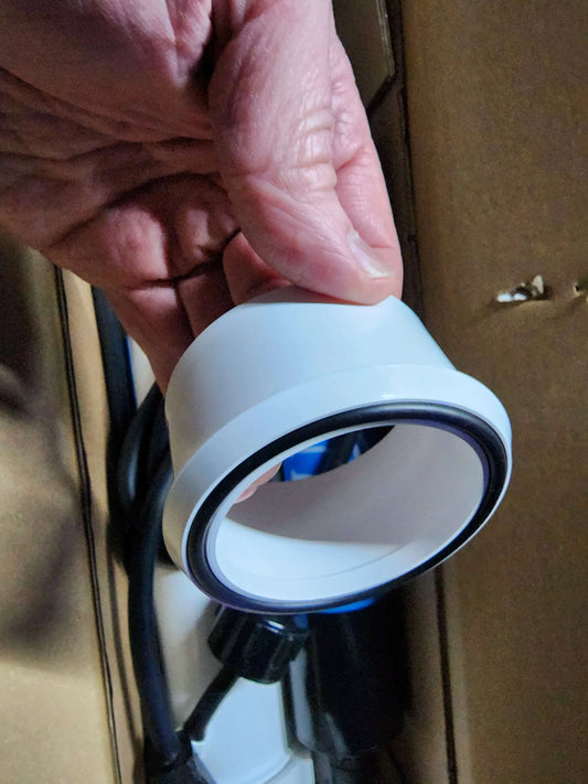 Aqua Ultraviolet Union Half, 2" Without Thread, with O-Ring and Union Ring, White